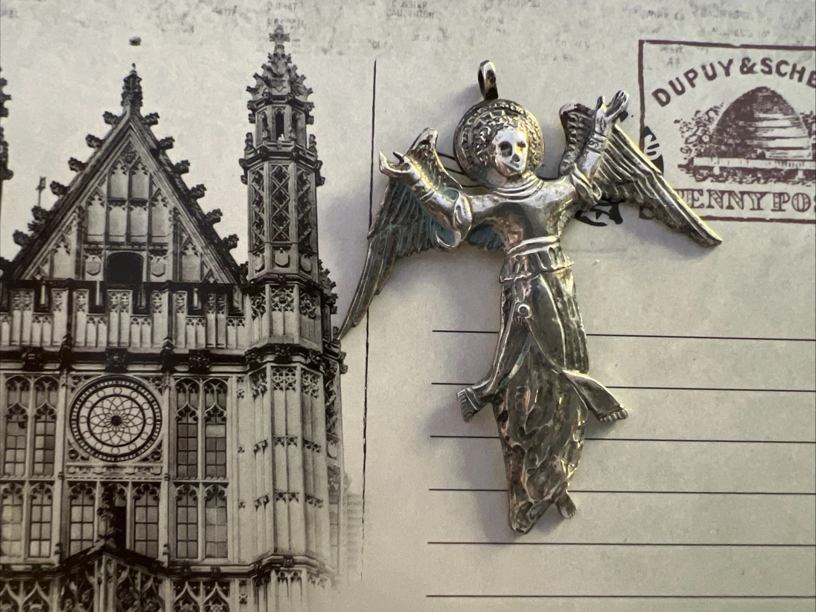 Vintage Sterling Silver 925 Christmas Angel Ornament 