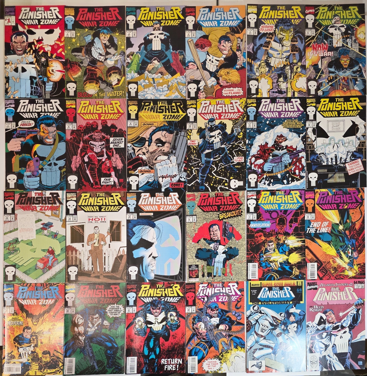The Punisher War Zone Lot (25) 1-22*+Ann NM+ NM- 1992 John Romita Jr. High Grade