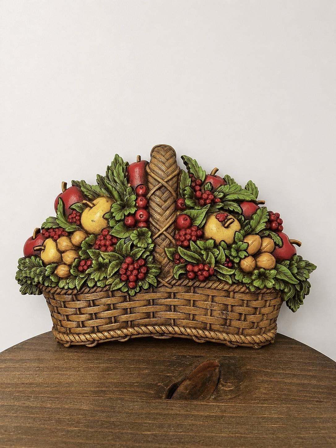 Vintage 1978 HOMCO Retro Kitchen Fruit Basket Wall Plaque 3D Made in USA Vintage 1978 HOMCO Retro Kitchen Fruit Basket Wall Plaque 3D Made in USA