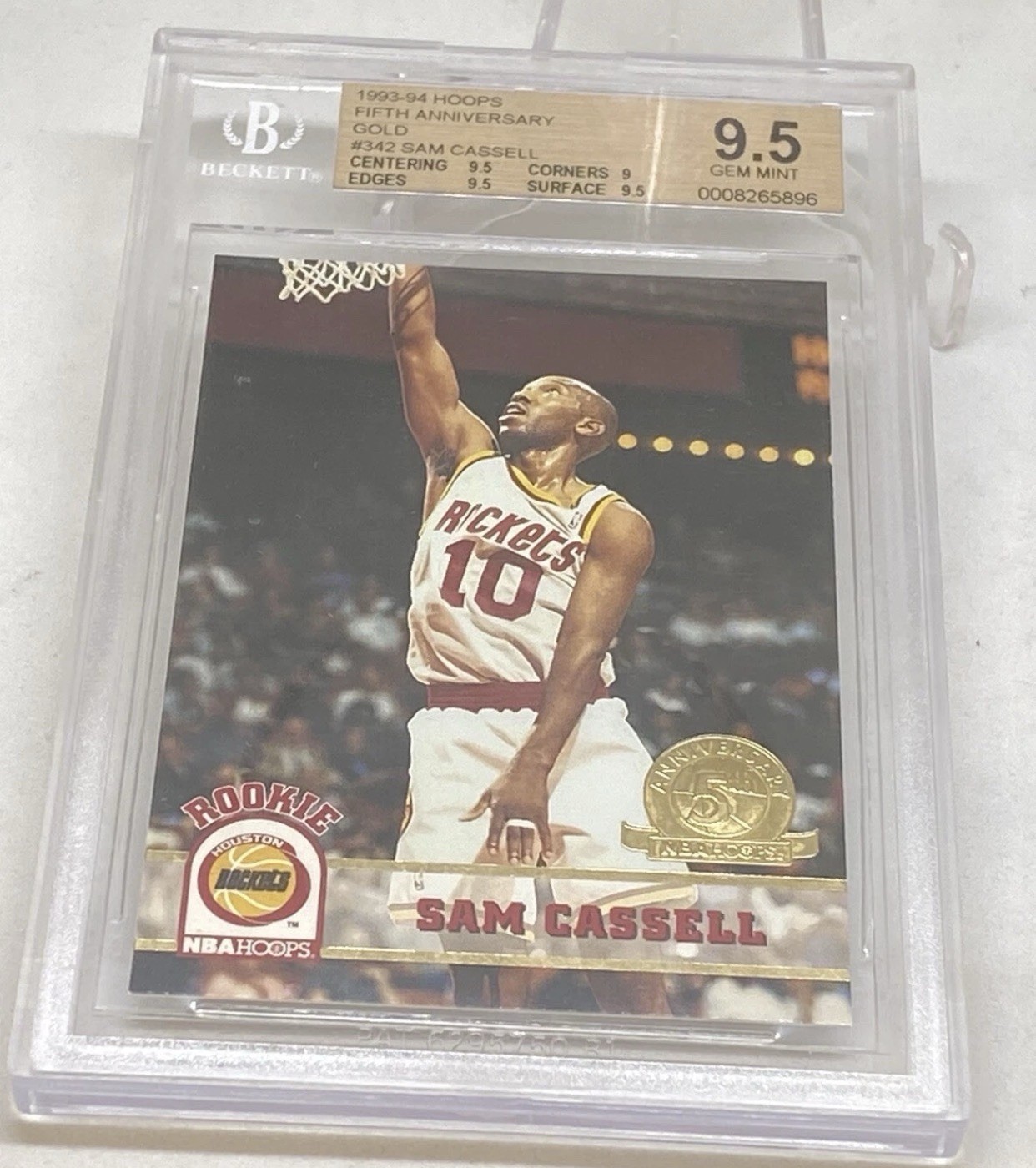 Sam Cassell RC BGS 9.5 GOLD 1993-94 Hoops Rookie RARE POP 2 Sam Cassell RC BGS 9.5 GOLD 1993-94 Hoops Rookie RARE POP 2