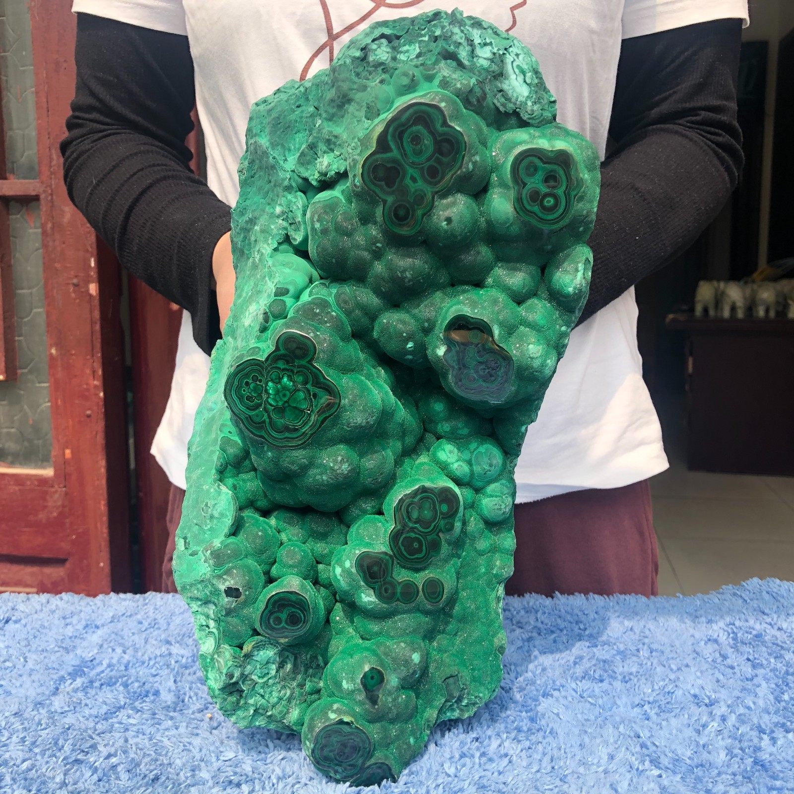 20.2LB Natural glossy malachite cat eye quartz crystal mineral specimen Healing 20.2LB Natural glossy malachite cat eye quartz crystal mineral specimen Healing