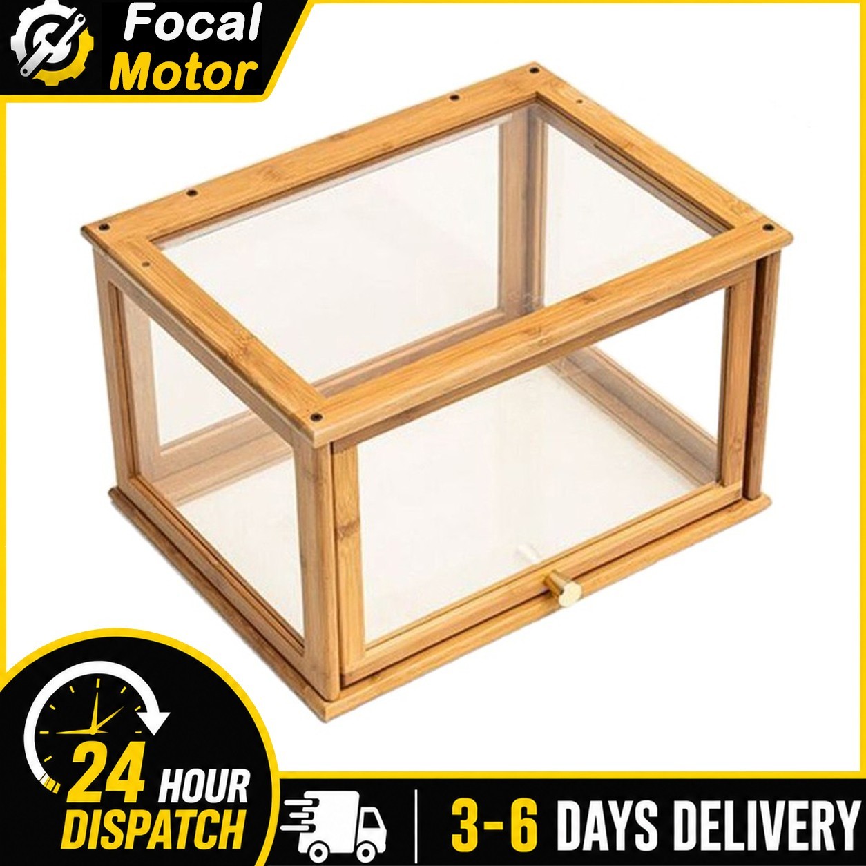 Wooden Acrylic Display Case - Crystal Clear Showcase Case for Gifts Figures US