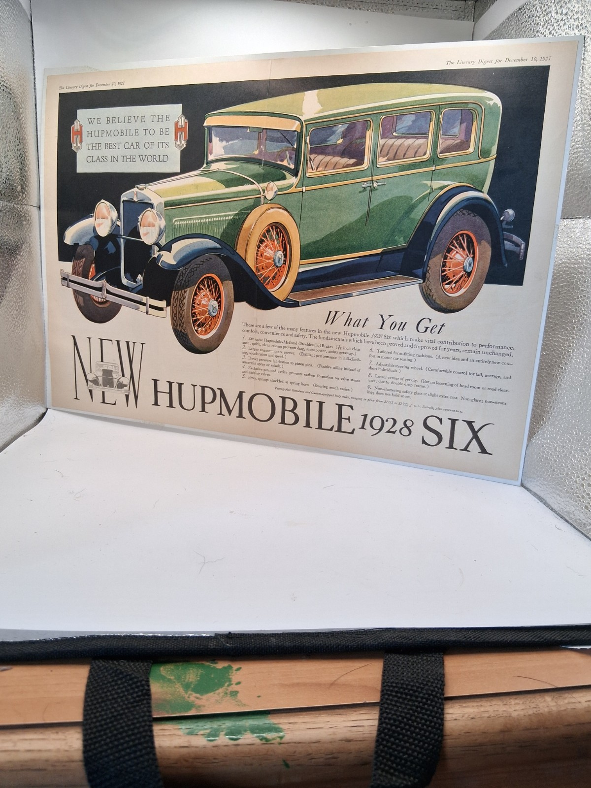 Vtg. 2 Pg. New HUPMOBILE 1928 Six Car Advertisment