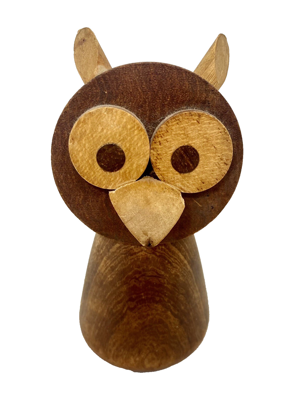 Vtg MCM Carved Wood Figural Owl Bird Bottle Opener 4\