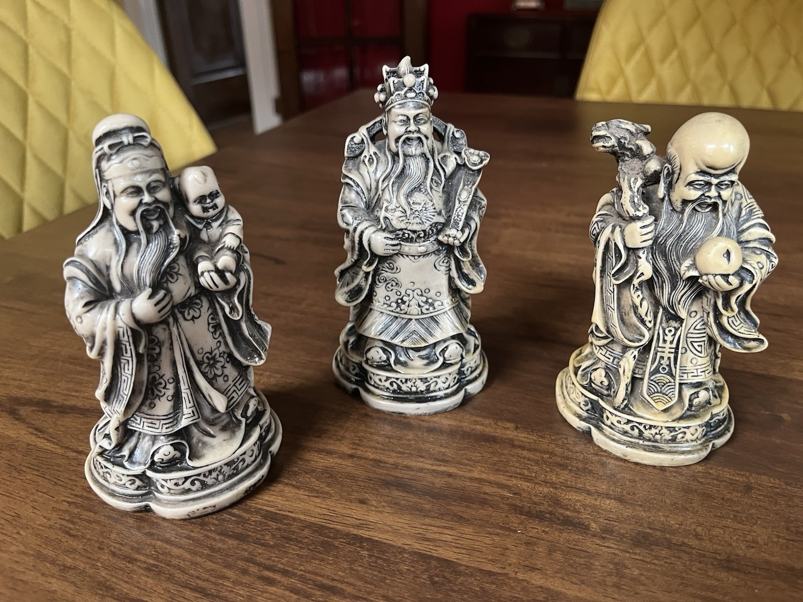 Gods the Sanxing Three Stars Fu Lu Shou Vintage Chinese Figurines 6.5-inch Gods the Sanxing Three Stars Fu Lu Shou Vintage Chinese Figurines 6.5-inch