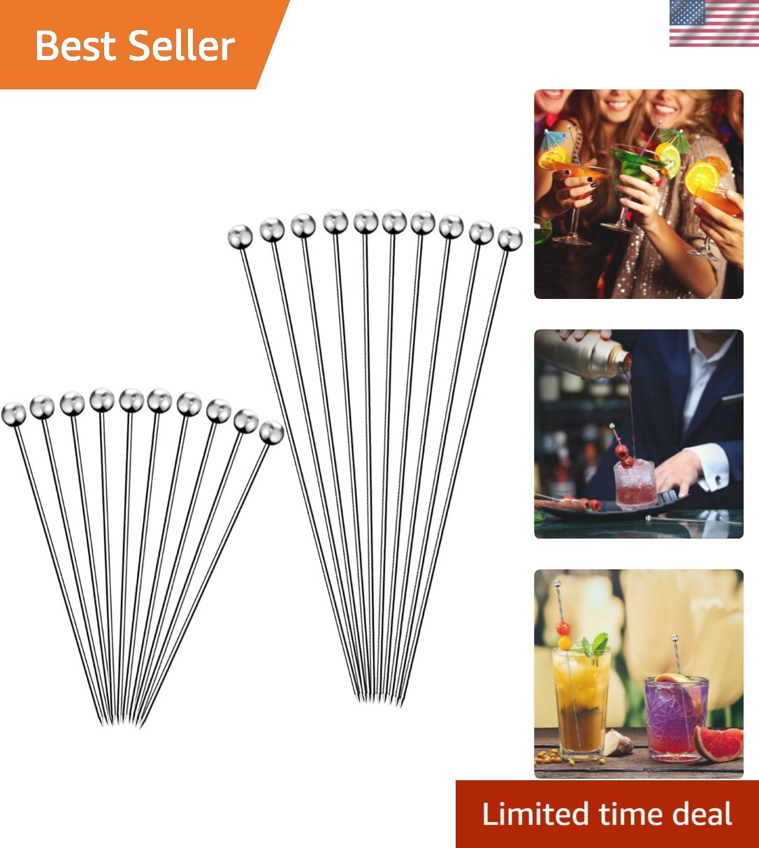 Versatile 20PC Stainless Steel Cocktail Picks – Perfect for Parties & Events Versatile 20PC Stainless Steel Cocktail Picks – Perfect for Parties & Events