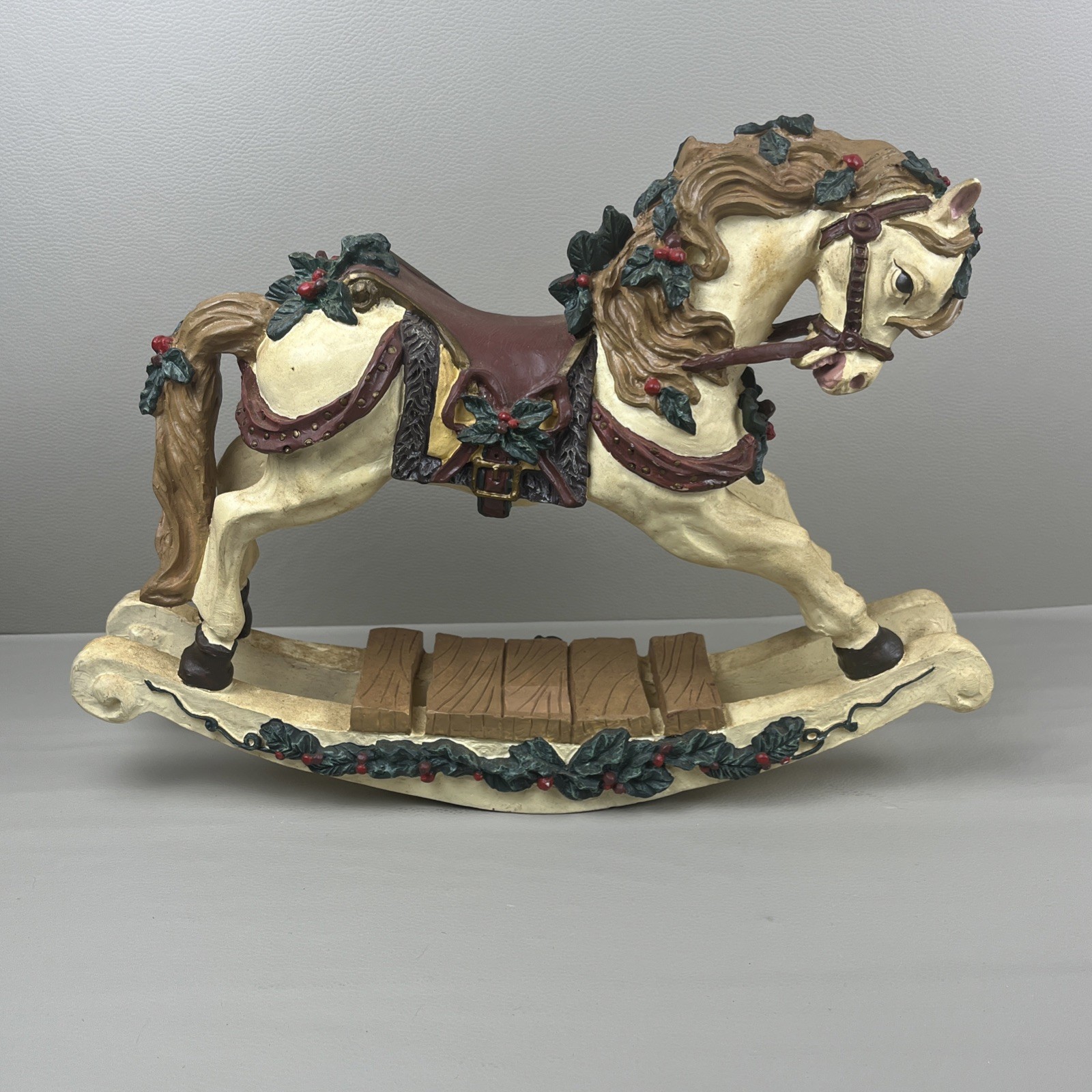 Music Vintage CHRISTMAS ROCKING HOBBY HORSE HOLIDAY DECORATION 9 1/2” By 12 1/2”
