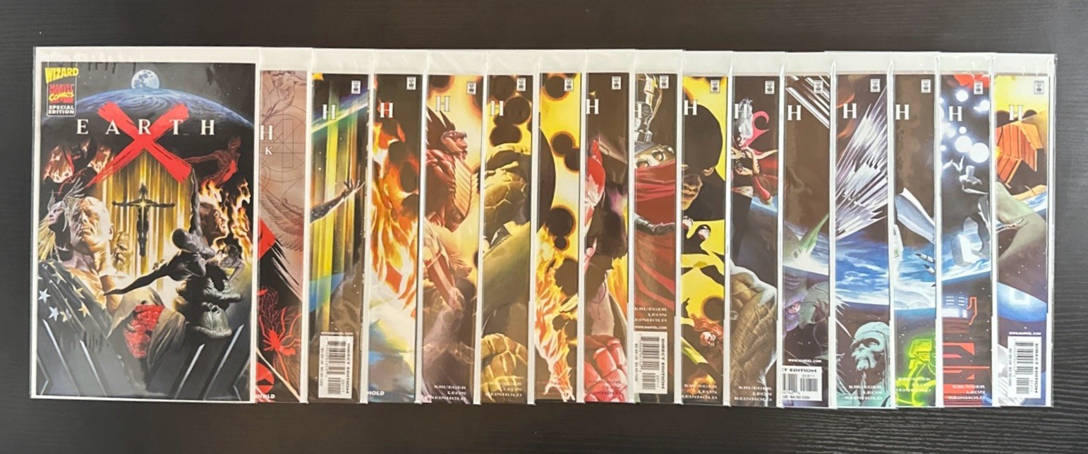 Earth X #0-12 Sketchbook, & Wizard Special Full Set Alex Ross Marvel 15 Book Lot