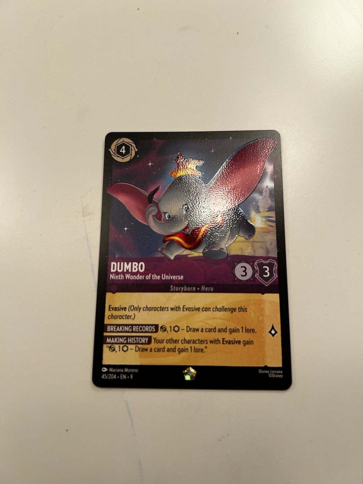 Dumbo Ninth Wonder of the Universe Lorcana Fabled 45/204 Dumbo Ninth Wonder of the Universe Lorcana Fabled 45/204
