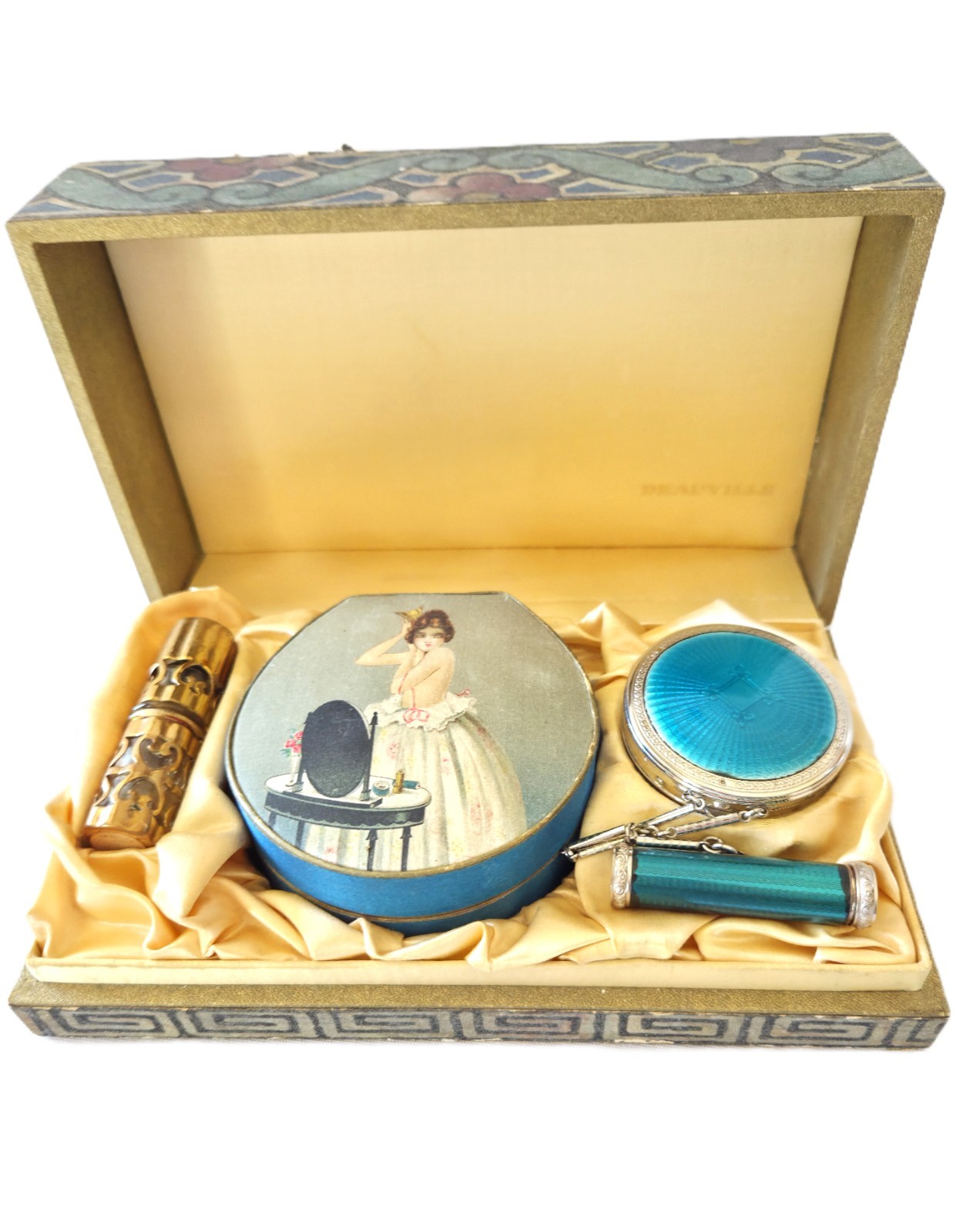 Vintage Deauville Perfume Powder Compact Vanity Box Set Richard Hudnut Vintage Deauville Perfume Powder Compact Vanity Box Set Richard Hudnut