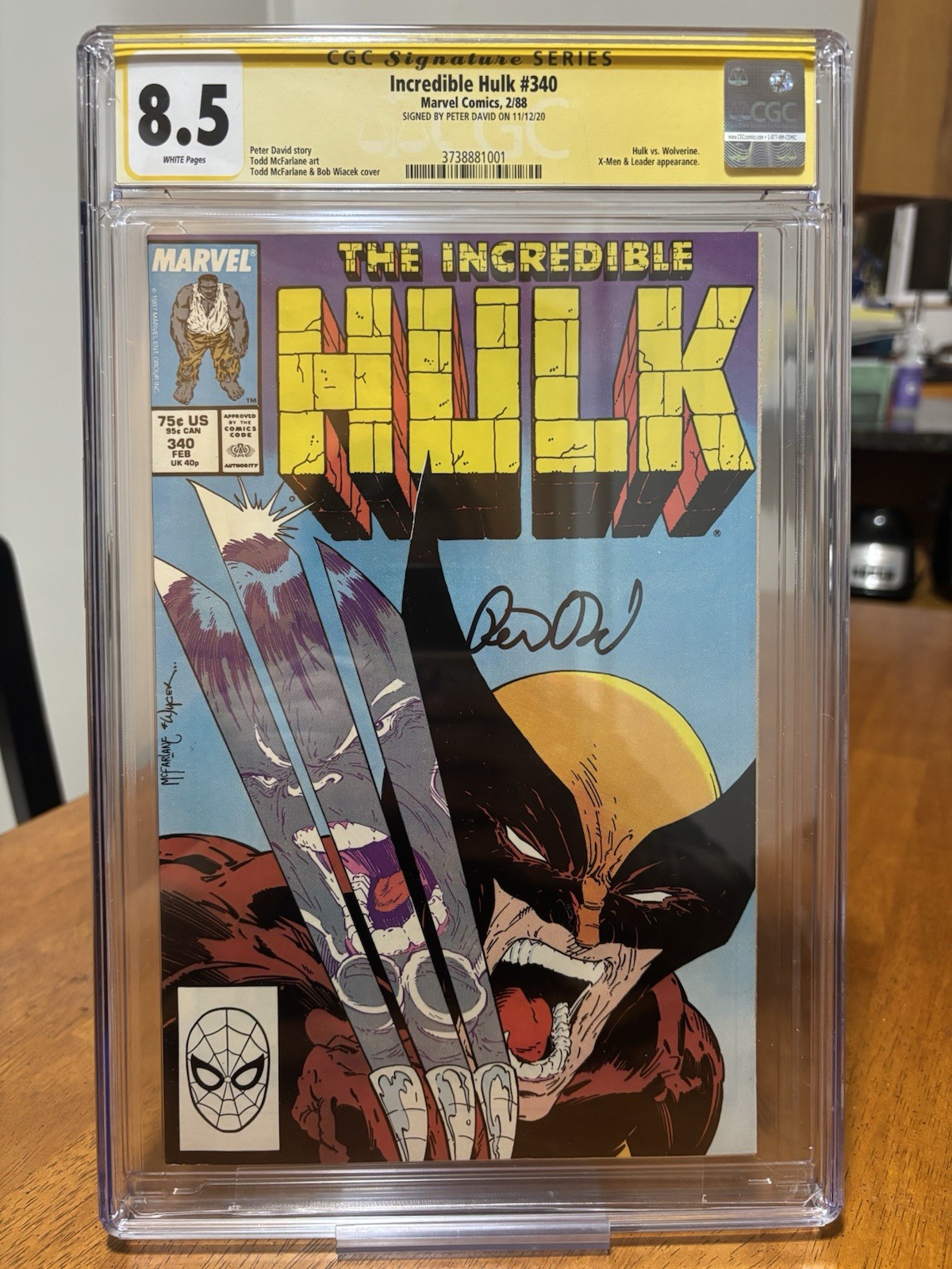 The Incredible Hulk #340 CGC 8.5 Signed By Peter David