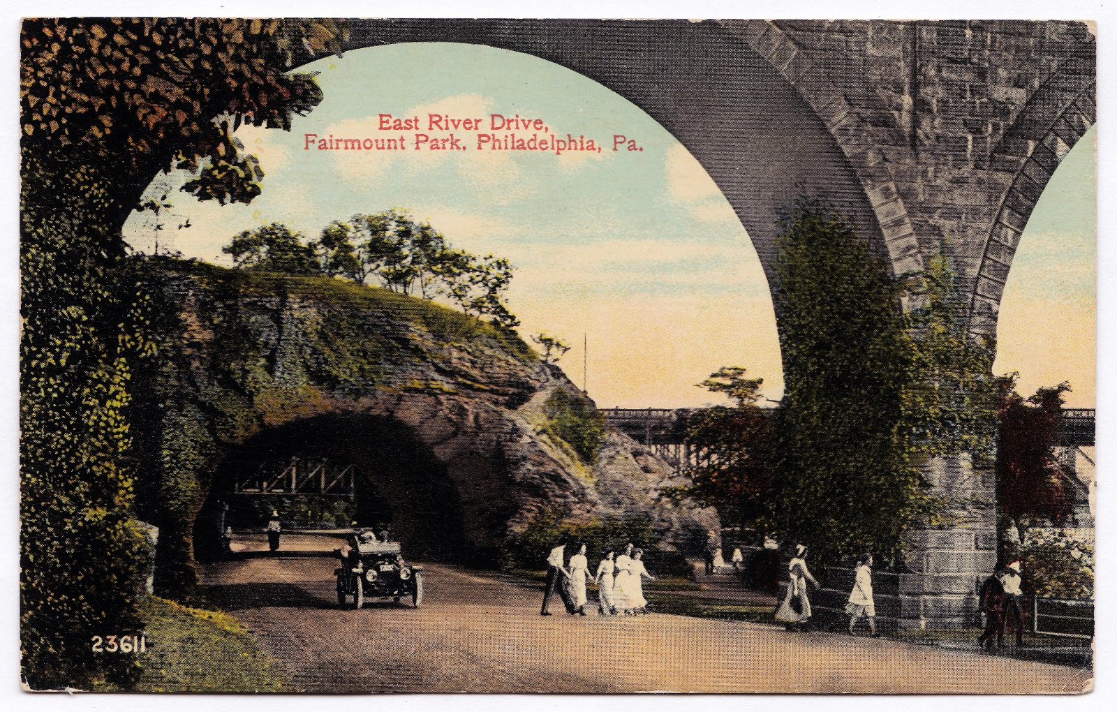 1907-15 Philadelphia PA RARE Postcard East River Drive Fairmount Park Early Car 1907-15 Philadelphia PA RARE Postcard East River Drive Fairmount Park Early Car