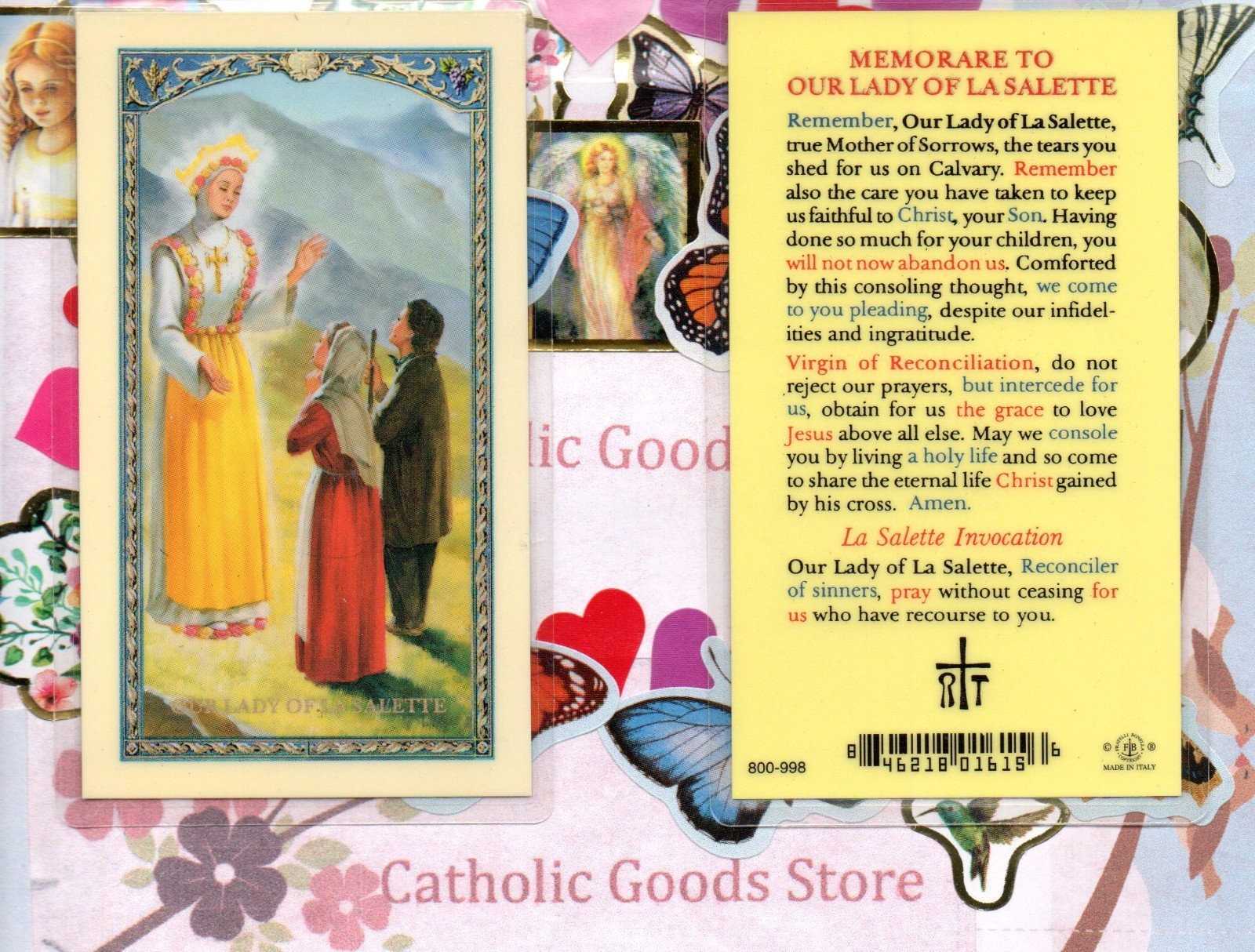 Memorare to Our Lady of La Salette - Laminated Holy Card 294