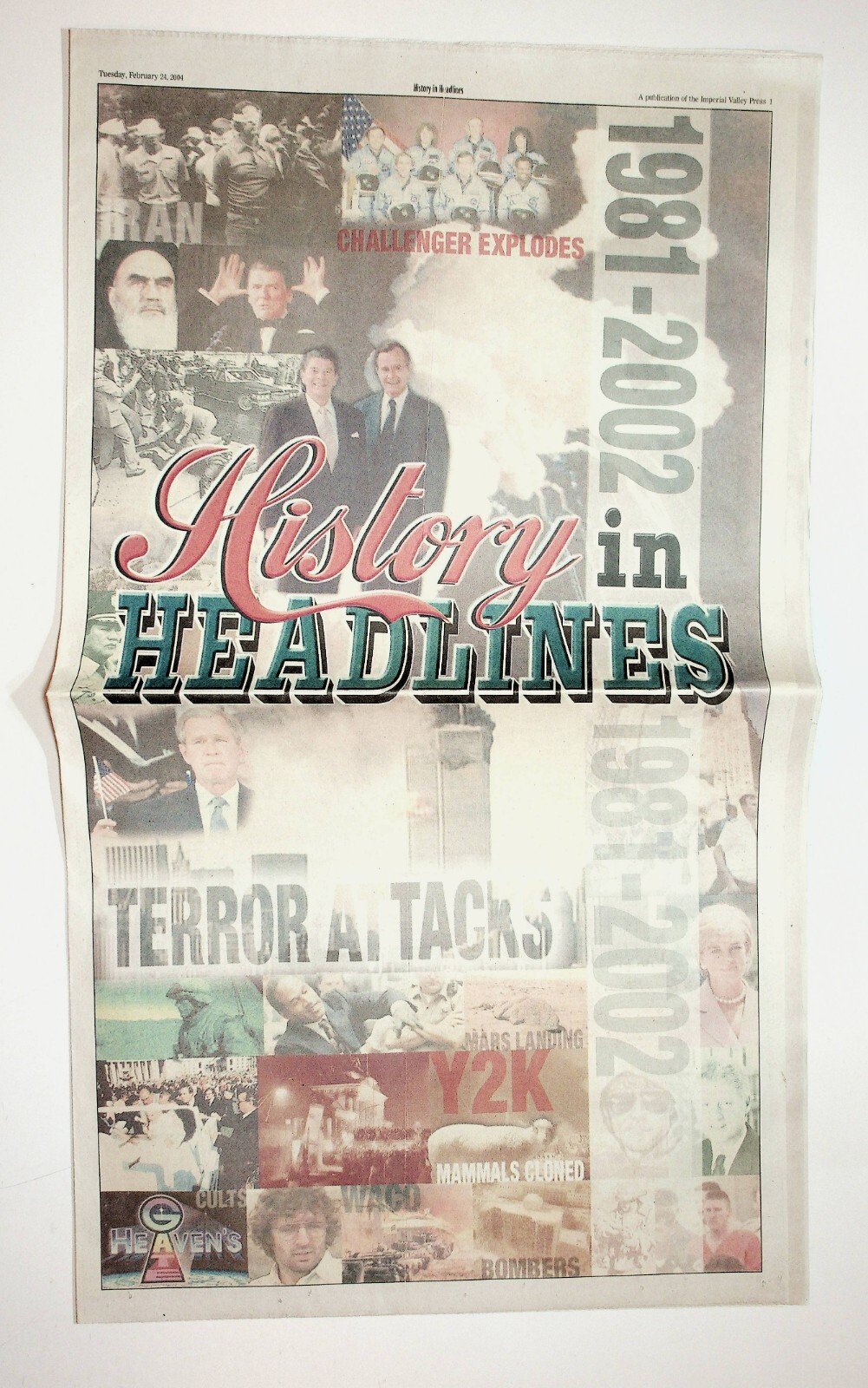 2004 February 24 Imperial Valley Press Newspaper History In Headlines Insert