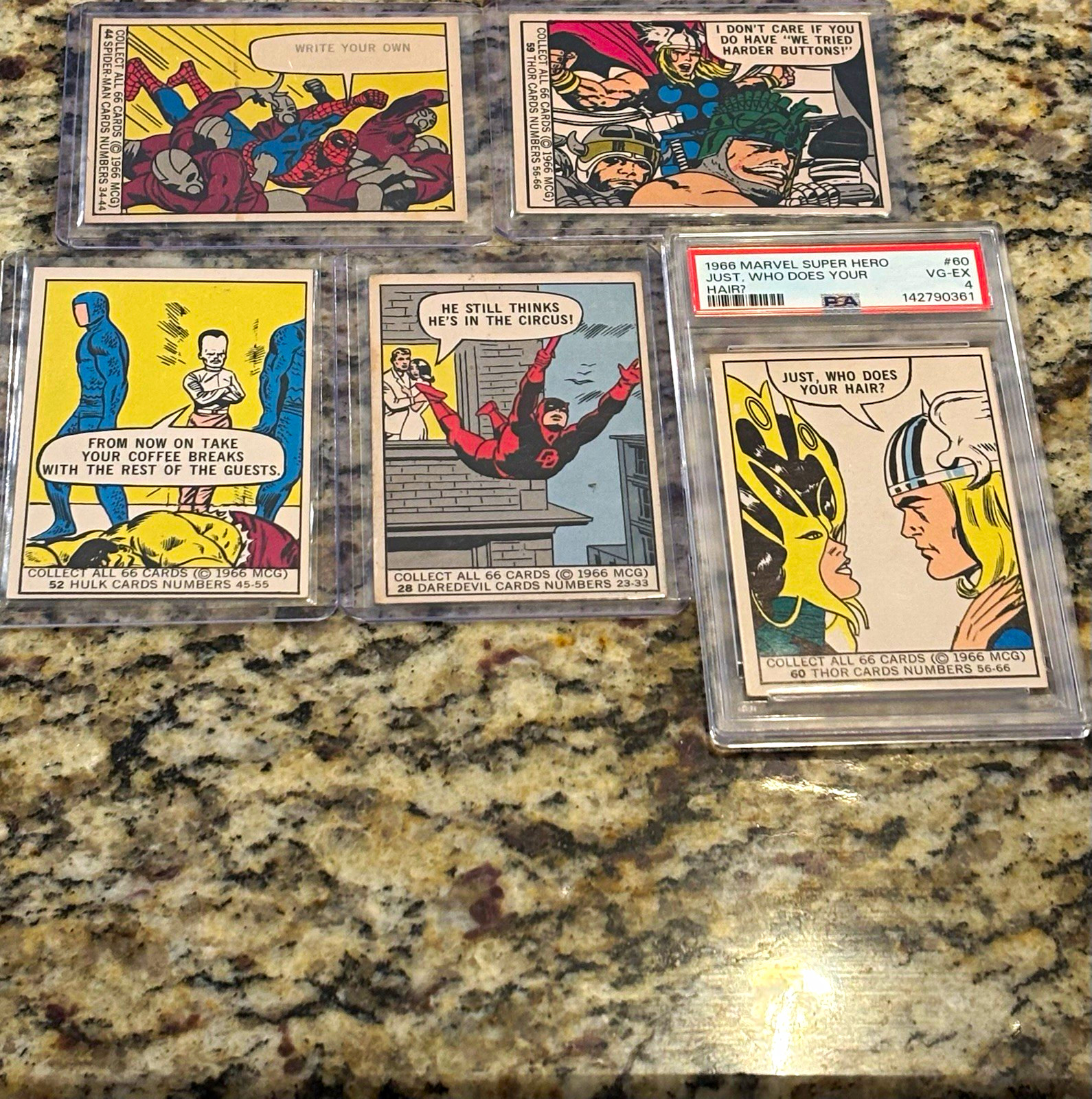 1966 Donruss Marvel Super Hero Non-Sport Card Lot Spider-Man,Hulk,Thor, DD 1966 Donruss Marvel Super Hero Non-Sport Card Lot Spider-Man,Hulk,Thor, DD