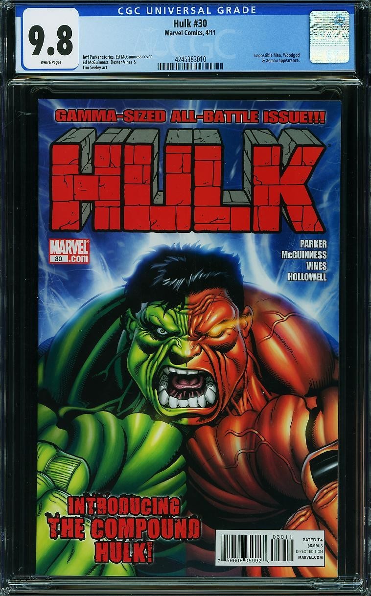 Hulk 30 CGC 9.8 NM-MT WP 1st Compound Hulk Red Green Hulk Marvel 2011 Hulk 30 CGC 9.8 NM-MT WP 1st Compound Hulk Red Green Hulk Marvel 2011