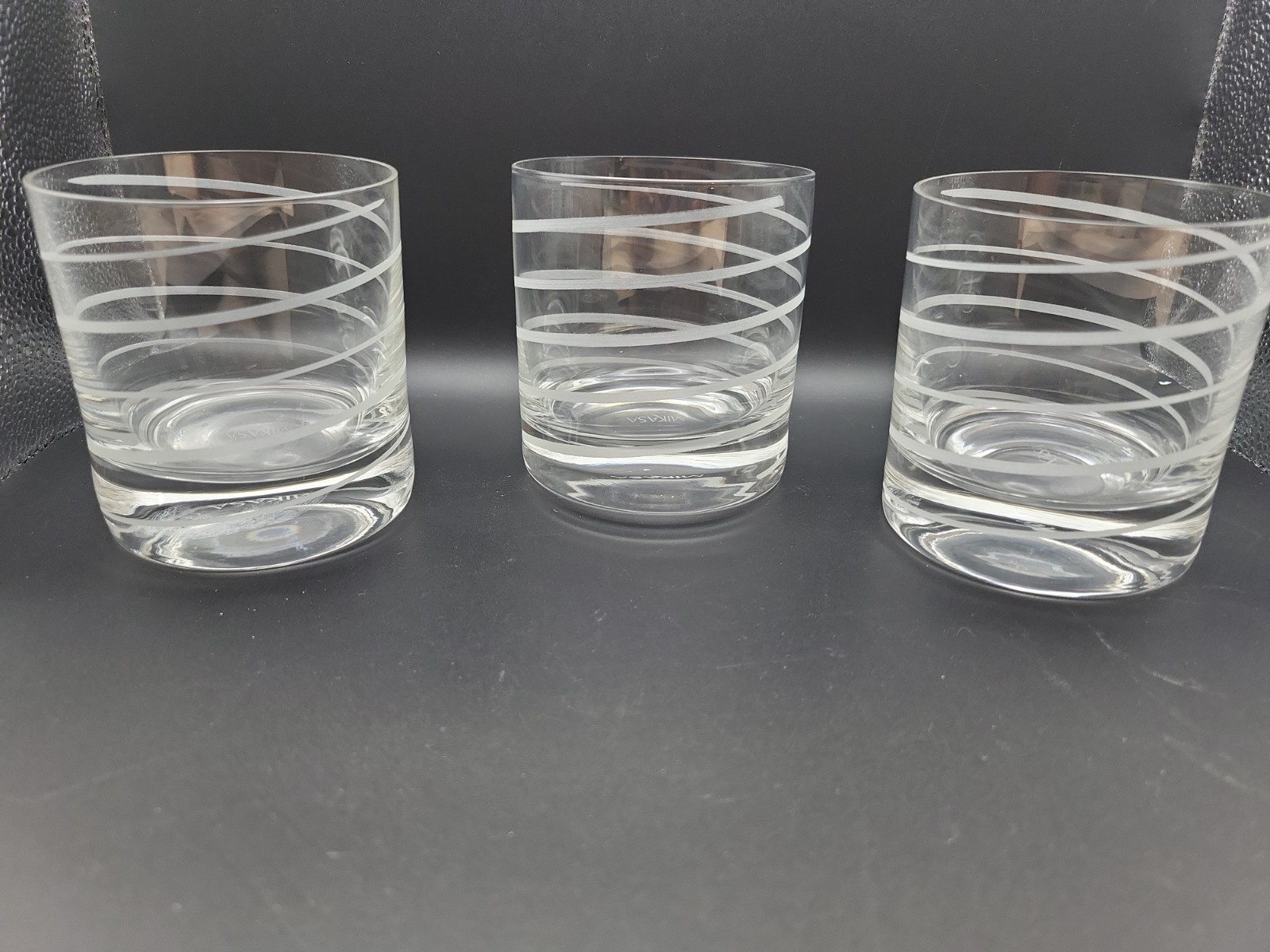 Set of 3 Mikasa Cheers Double Old Fashioned Glass Spiral Cuts great condition Set of 3 Mikasa Cheers Double Old Fashioned Glass Spiral Cuts great condition