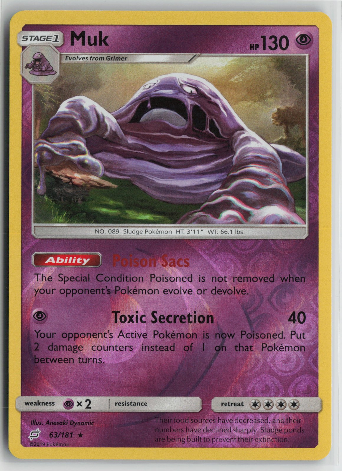 Muk Rare SM Reverse - Team Up 63/181 NM