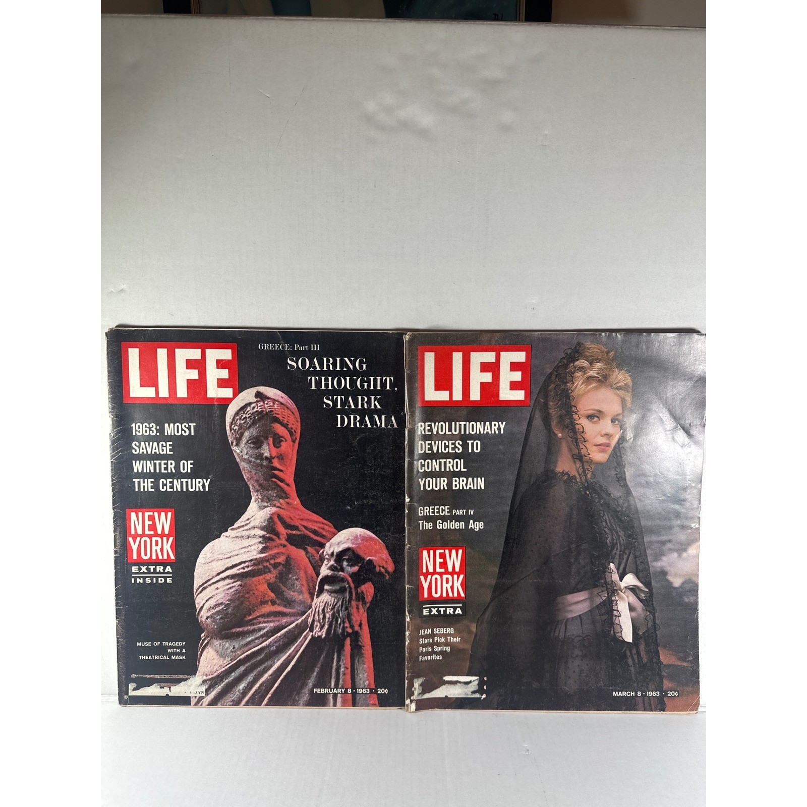 Lot 2 Vintage LIFE Magazines 1963 February 8 March 8 Jean Seberg Greece Series Lot 2 Vintage LIFE Magazines 1963 February 8 March 8 Jean Seberg Greece Series