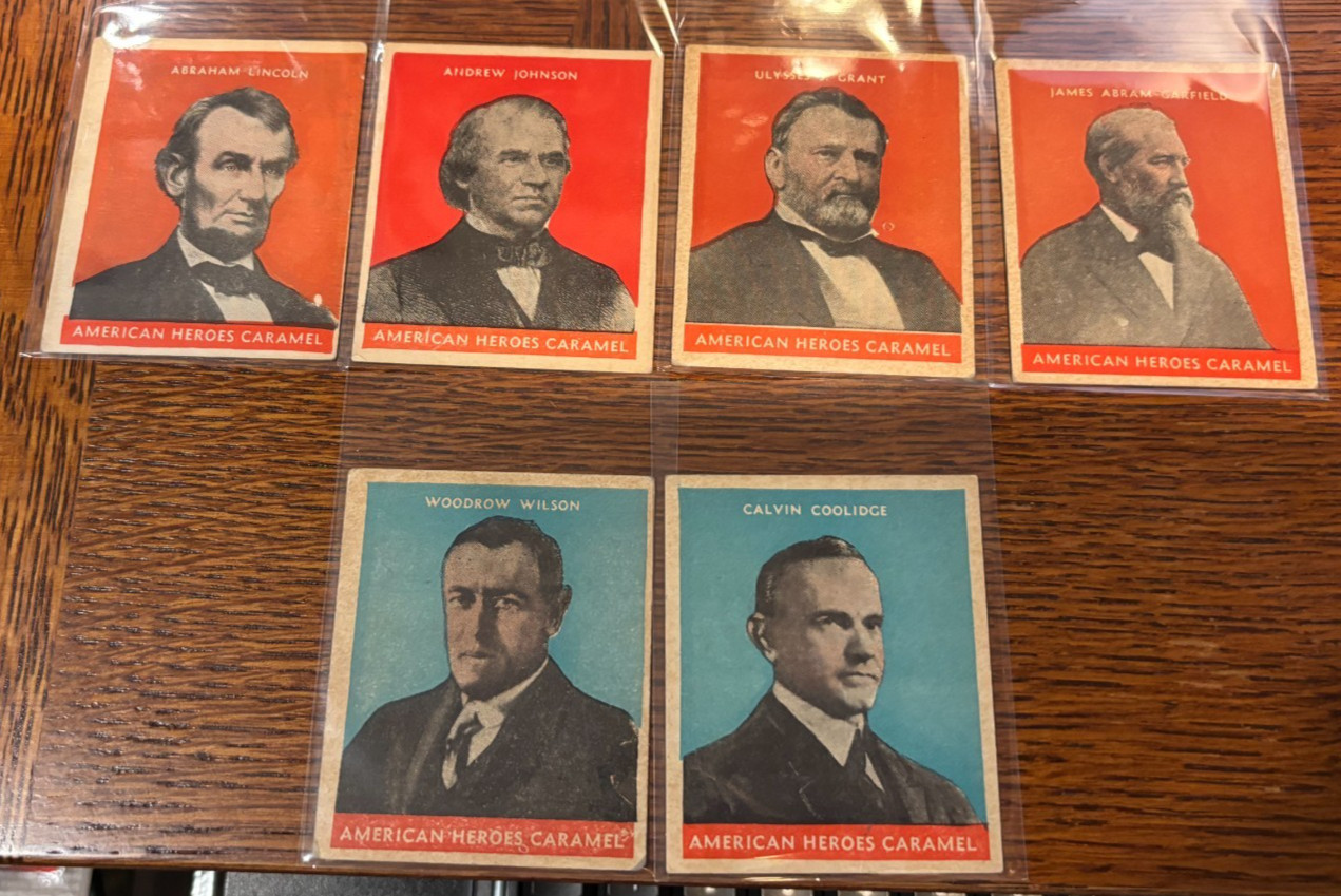 1932 American Heroes Caramel Presidents 6 Different - See Photos & Description