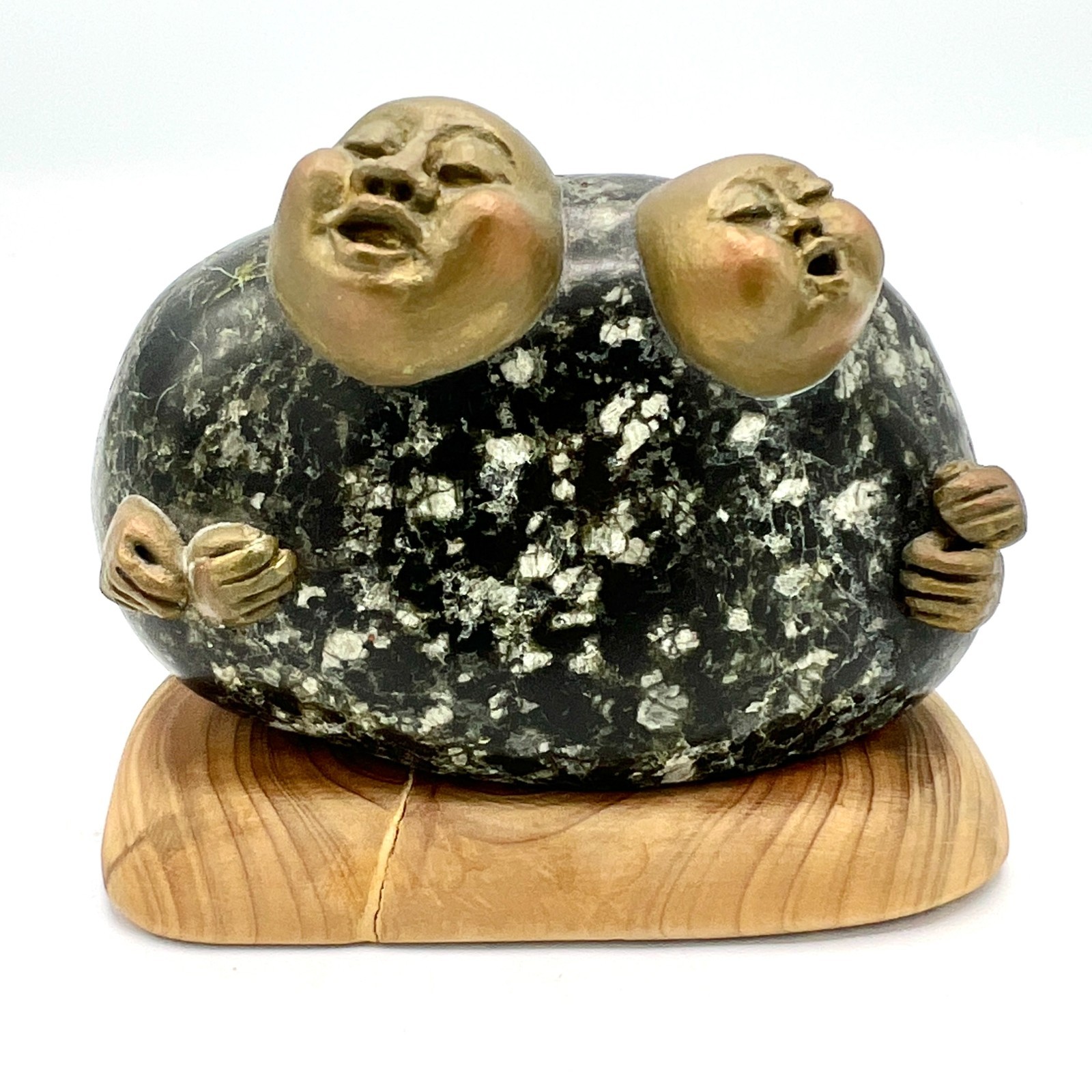 Vintage Rock Sculpture- Two Singers in Rock