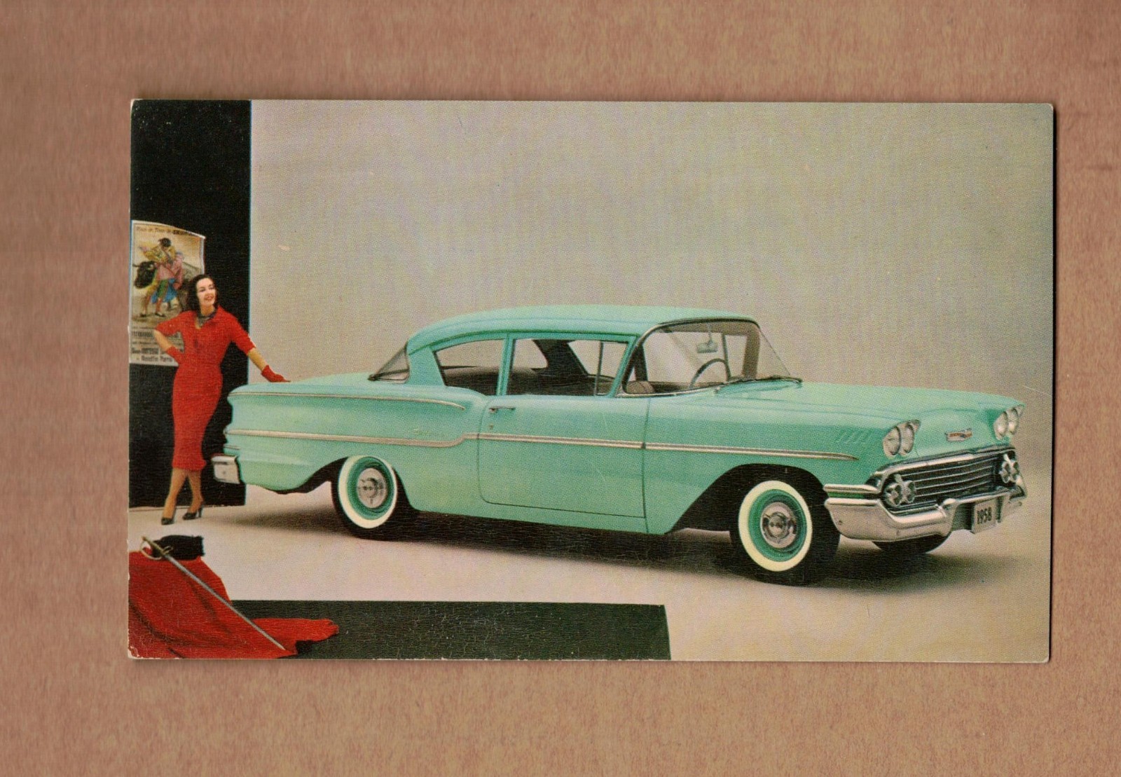 1958 Chevrolet Delray Glen Green 2-Door Sedan Postcard