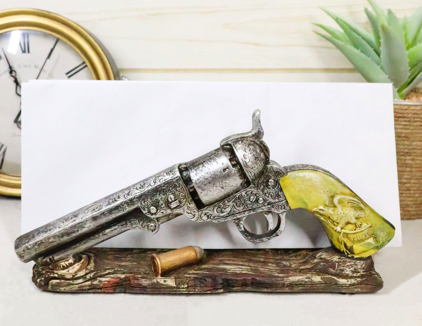 Rustic Country Double Six Shooter Pistols Western Cowboy Envelope Napkin Holder Rustic Country Double Six Shooter Pistols Western Cowboy Envelope Napkin Holder