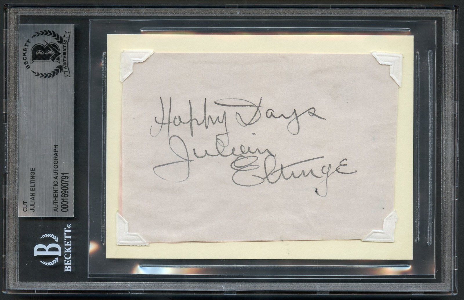Julian Eltinge d1941 signed autograph 3x5 Cut Actor Film Stage Broadway BAS Julian Eltinge d1941 signed autograph 3x5 Cut Actor Film Stage Broadway BAS