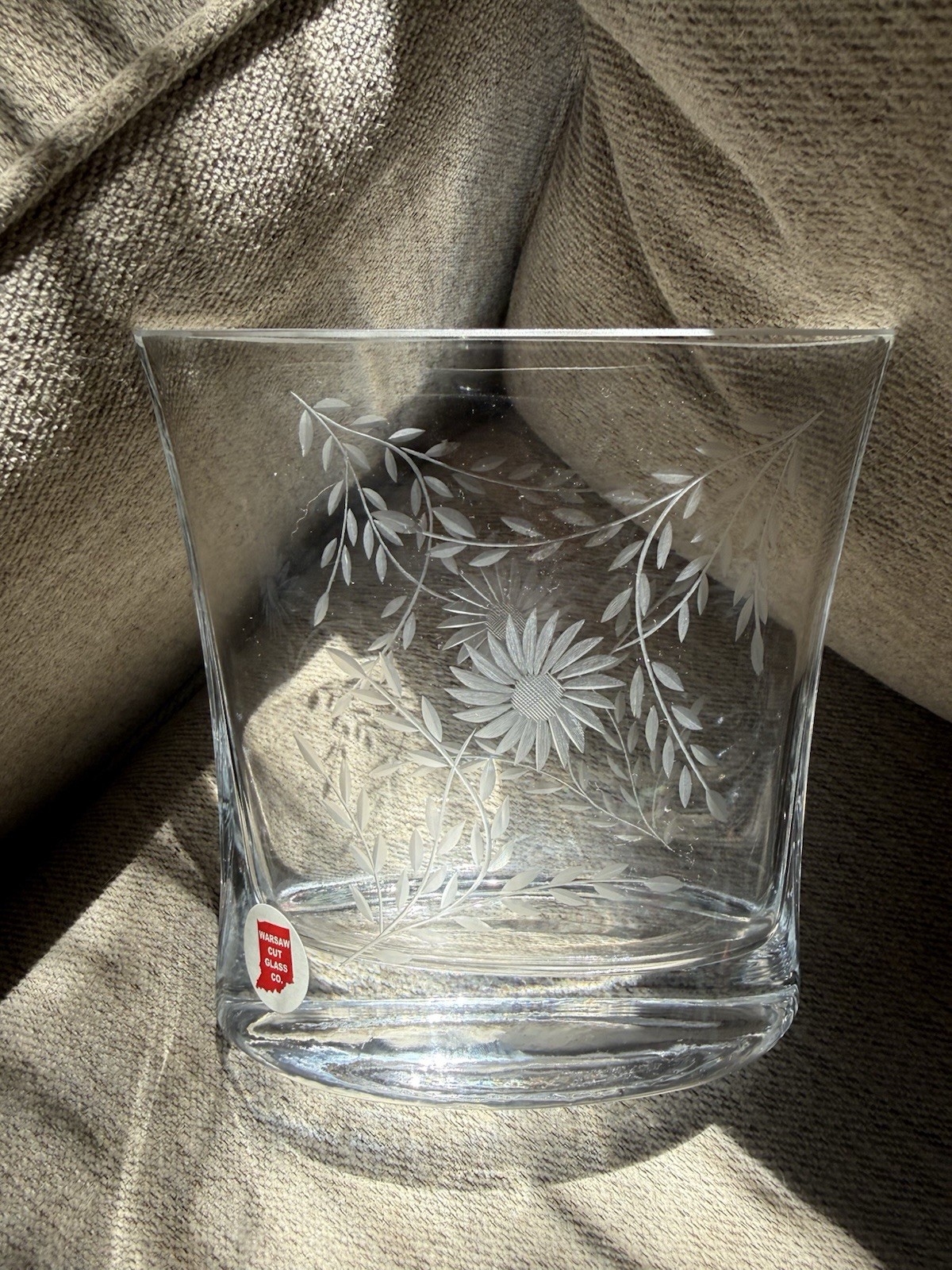 Warsaw Cut Glass Company Etched Vase Warsaw Cut Glass Company Etched Vase