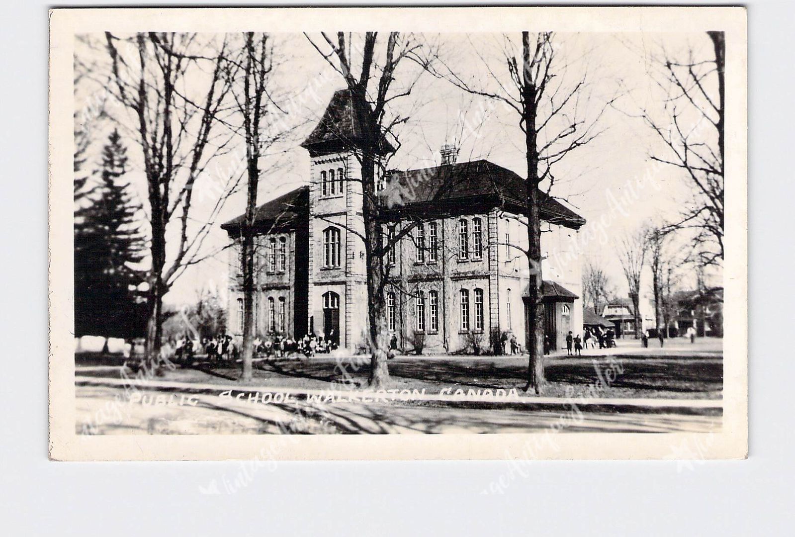 RPPC Real Photo Postcard Canada Ontario Walkerton Public School Children Outside RPPC Real Photo Postcard Canada Ontario Walkerton Public School Children Outside
