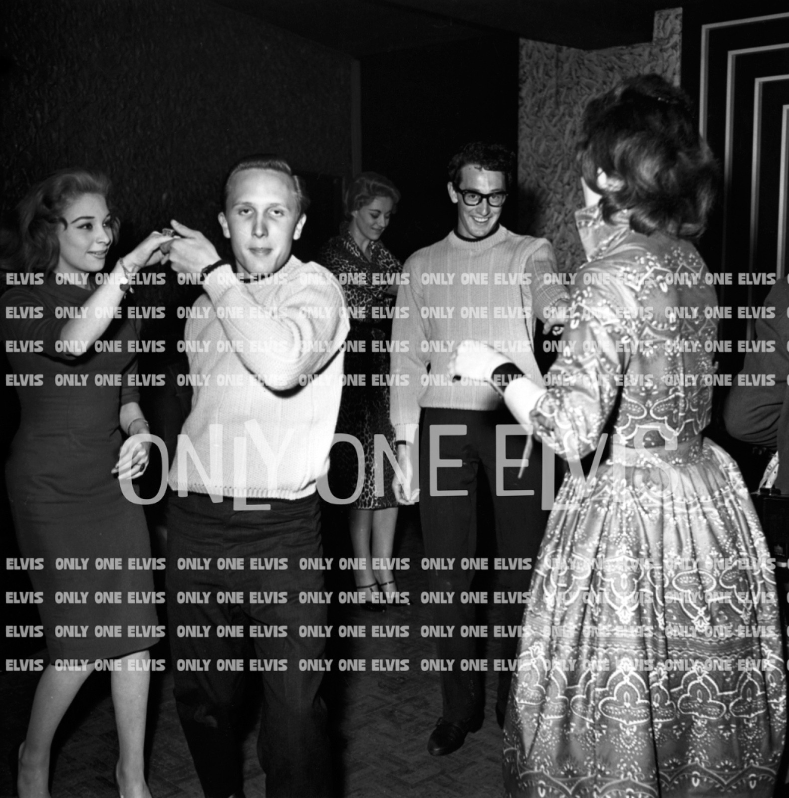 1958  BUDDY HOLLY & The CRICKETS (PHOTO) PRESS Reception LONDON #6