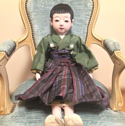 Antique Ichimatsu Doll Boy Kyoto Taisho 15 Three-Fold Body Traditional Japanese