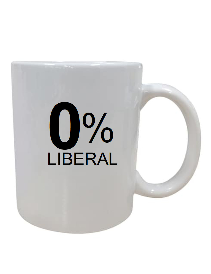 0% LIBERAL GOP Trump Conservative Republican Funny Gift Coffee Mug Cup