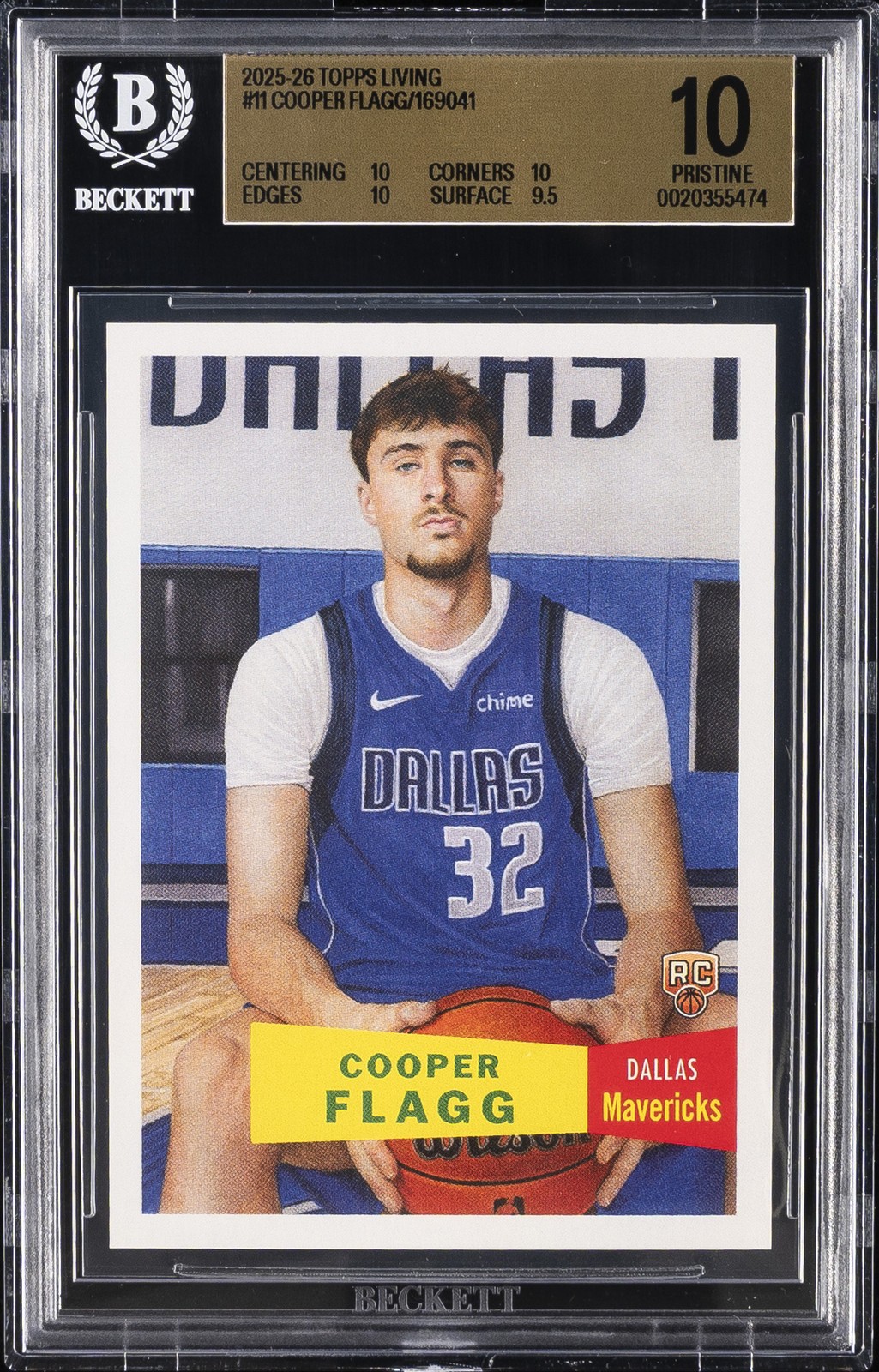 2025-26 TOPPS LIVING #11 COOPER FLAGG ROOKIE RC BGS 10