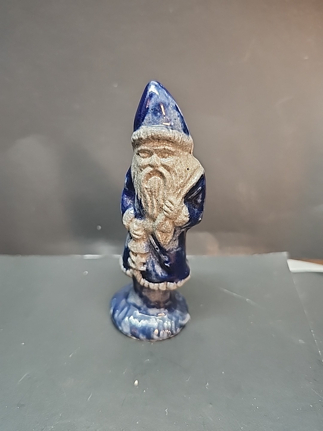 Vintage Rowe Pottery Works Salt Glazed Santa Claus Figure  3.75\