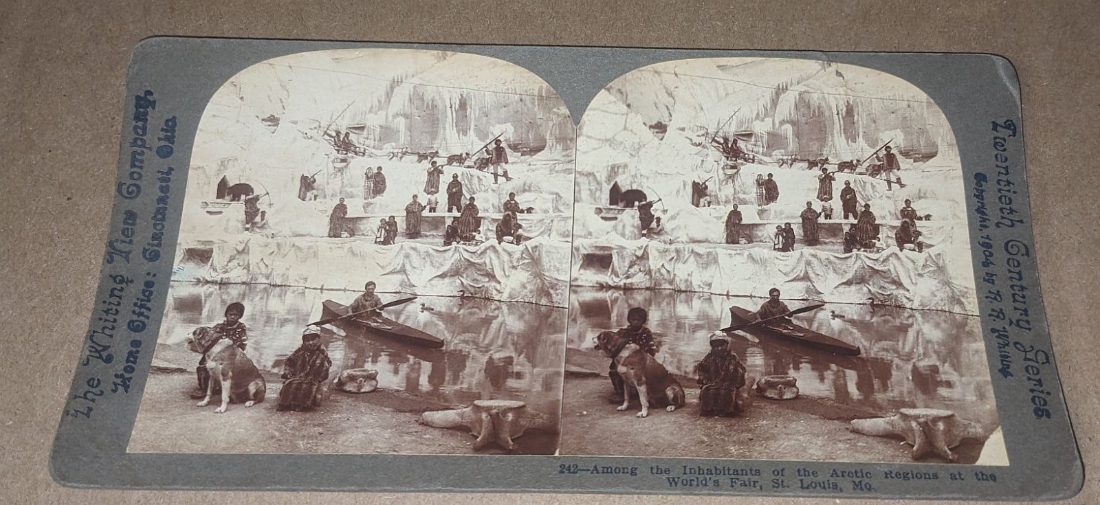 Whiting Stereoview Among Inhabitants of Arctic Regions at St Louis Worlds Fair