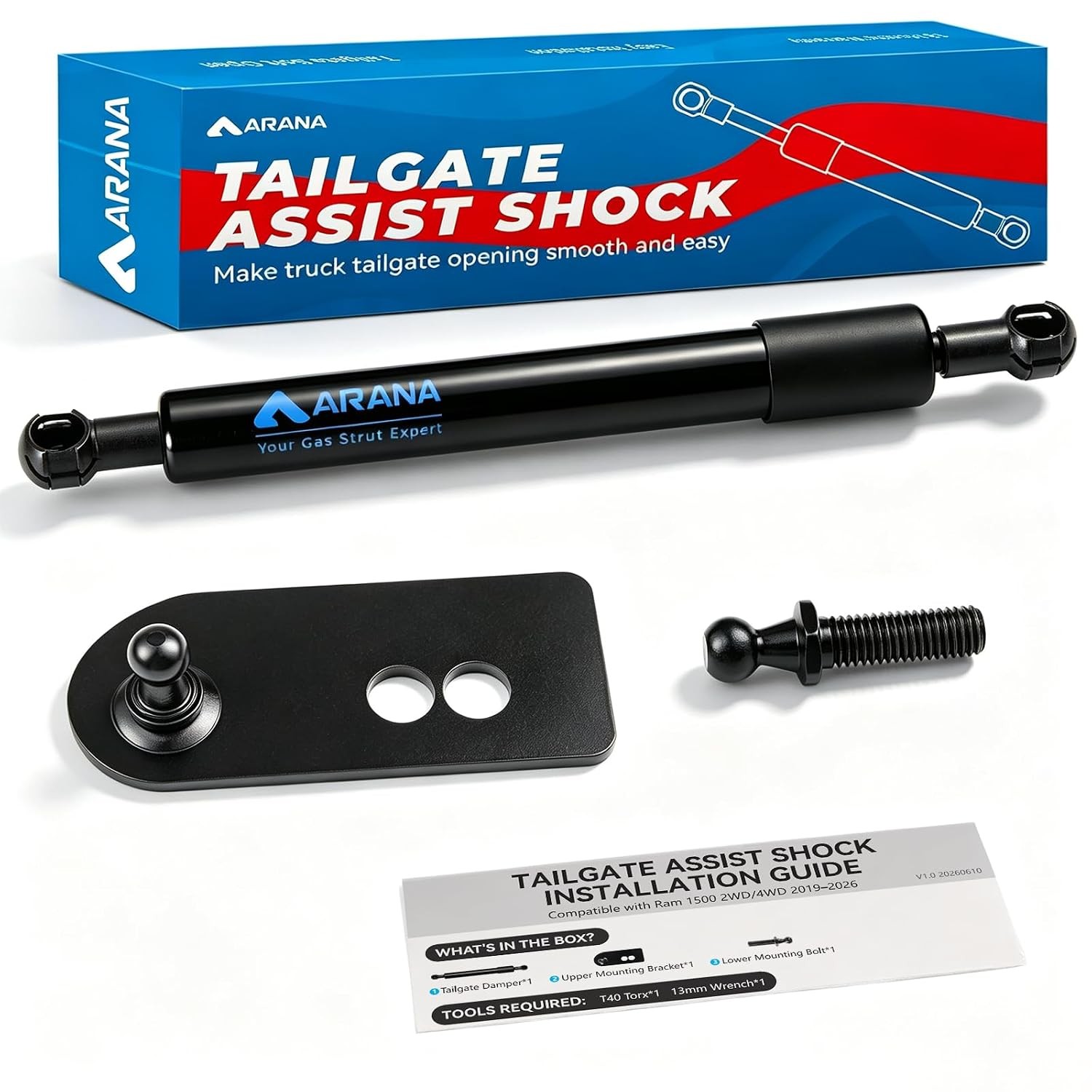 ARANA Tailgate Assist Shock Soft Open for Ram 1500 2WD/4WD 2019–2026
