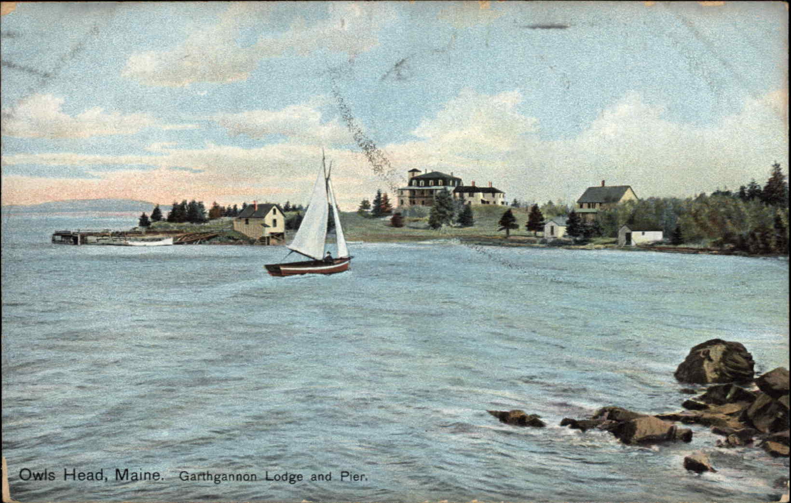 Owls Head Maine ME Garthgannon Lodge & Pier c1900s-10s Postcard