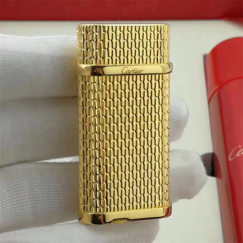 Smoking Lighter Cartier Classic Luxury Lighter Gas Lighter With Stones Box #V Smoking Lighter Cartier Classic Luxury Lighter Gas Lighter With Stones Box #V