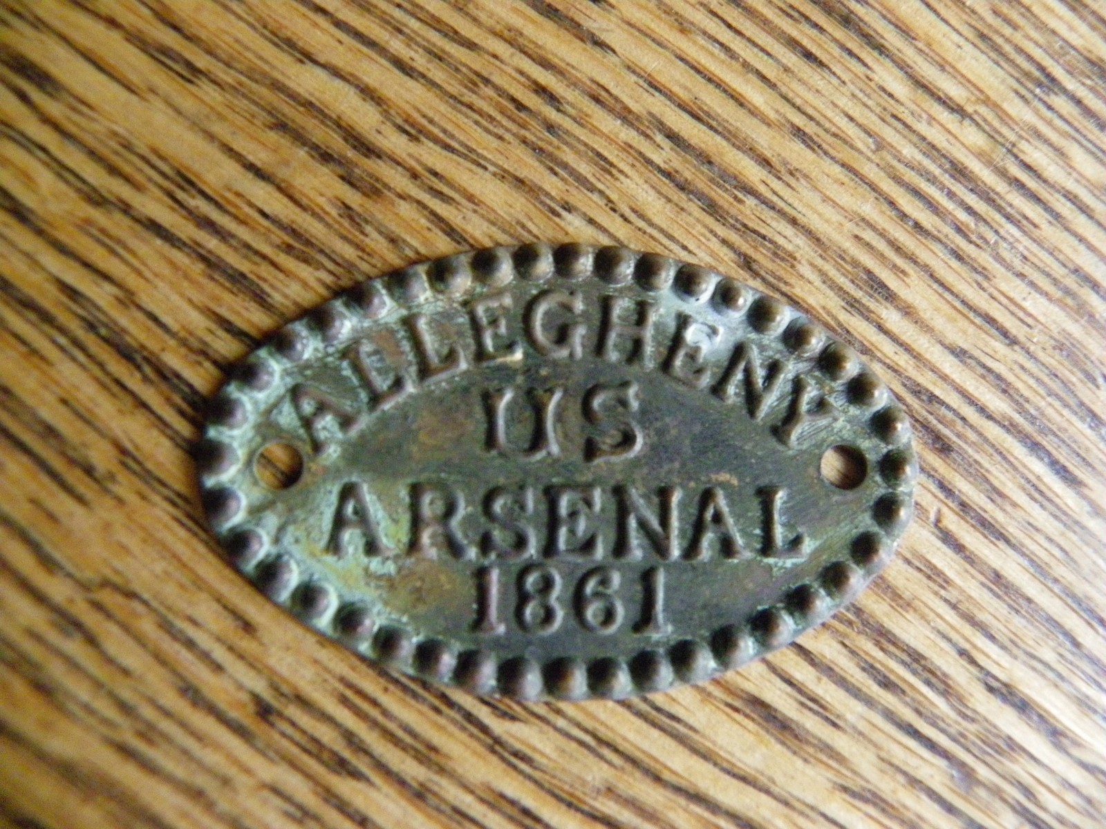 CIVIL WAR ERA ALLEGHENY ARSENAL 1861 SADDLE TAG DISC