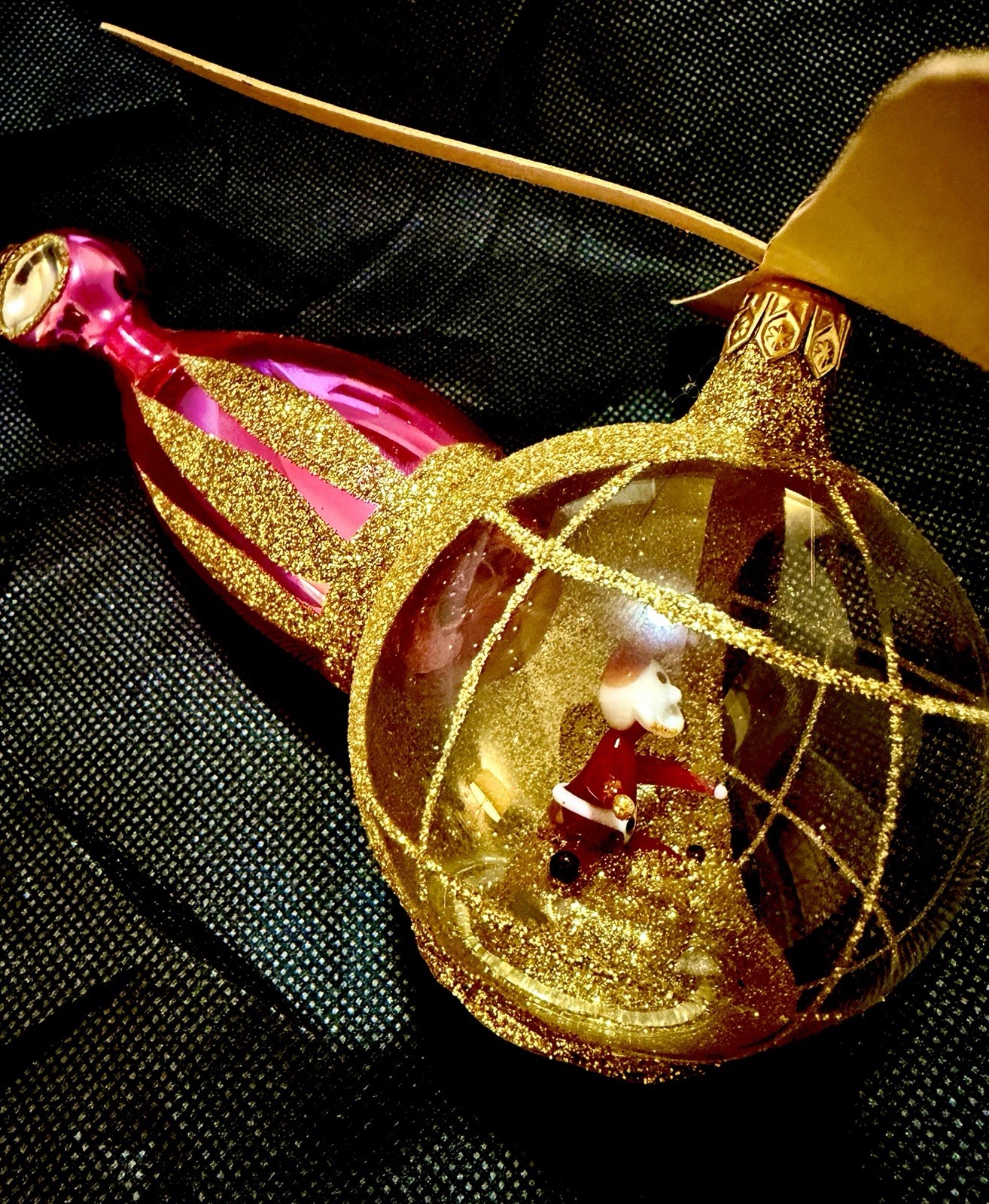 Christopher Radko 1995  SANTA COPTER Very RARE Blown Glass Ornament MINT