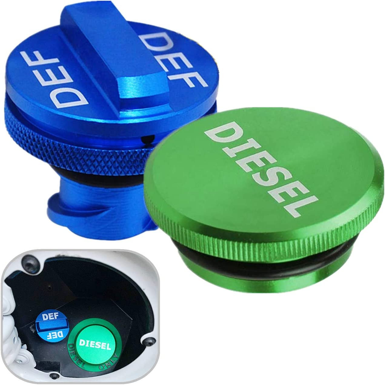 Diesel Fuel Cap for Dodge Ram, Aluminum Factory Combo Pack - Magnetic Diesel Fue