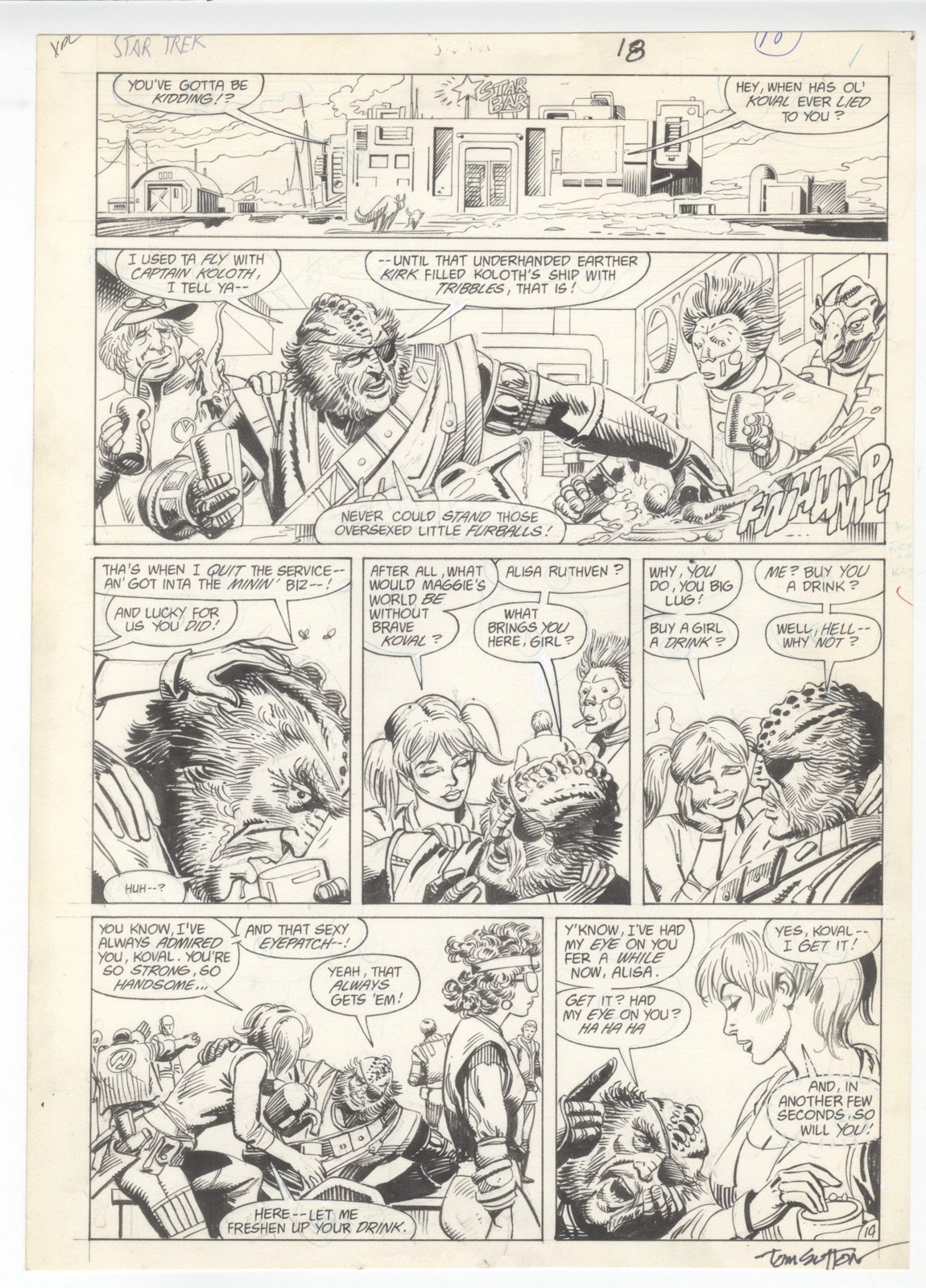 Star Trek #32 pg 15 Original Comic Art by Tom Sutton 1984