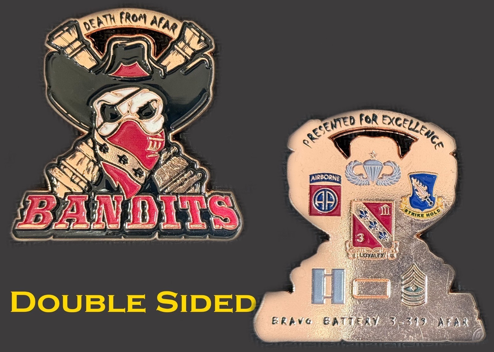 Bravo Battery 3-319 AFAR Bandits Excellence Challenge Coin  4#J
