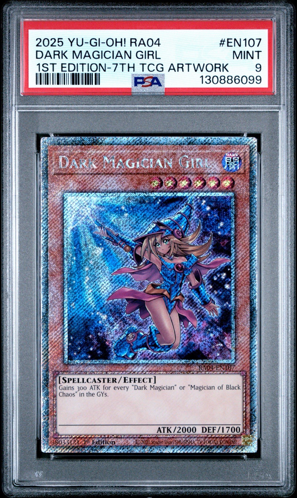 Yu-Gi-Oh TCG Dark Magician Girl RA04 EN107 1st Edition 7th Artwork PSA 9 Yu-Gi-Oh TCG Dark Magician Girl RA04 EN107 1st Edition 7th Artwork PSA 9