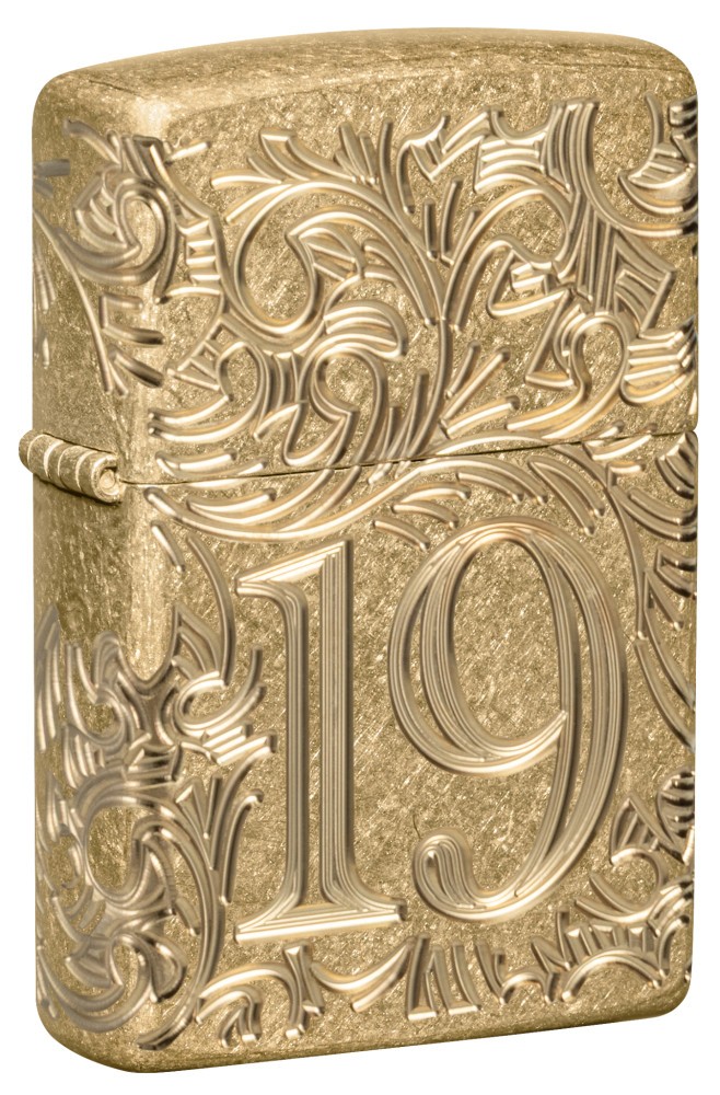 Zippo 1932 Filigree Design Armor Tumbled Brass Windproof Pocket Lighter, 46776 Zippo 1932 Filigree Design Armor Tumbled Brass Windproof Pocket Lighter, 46776