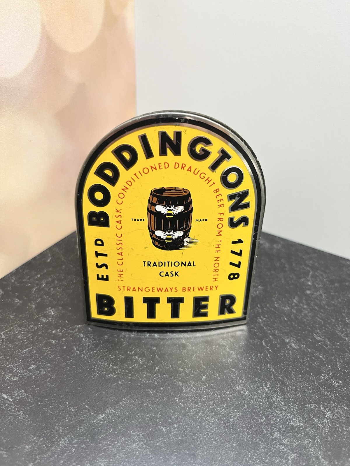 Vintage Boddingtons Bitter Strangeways Brewery Bar Pump Clip