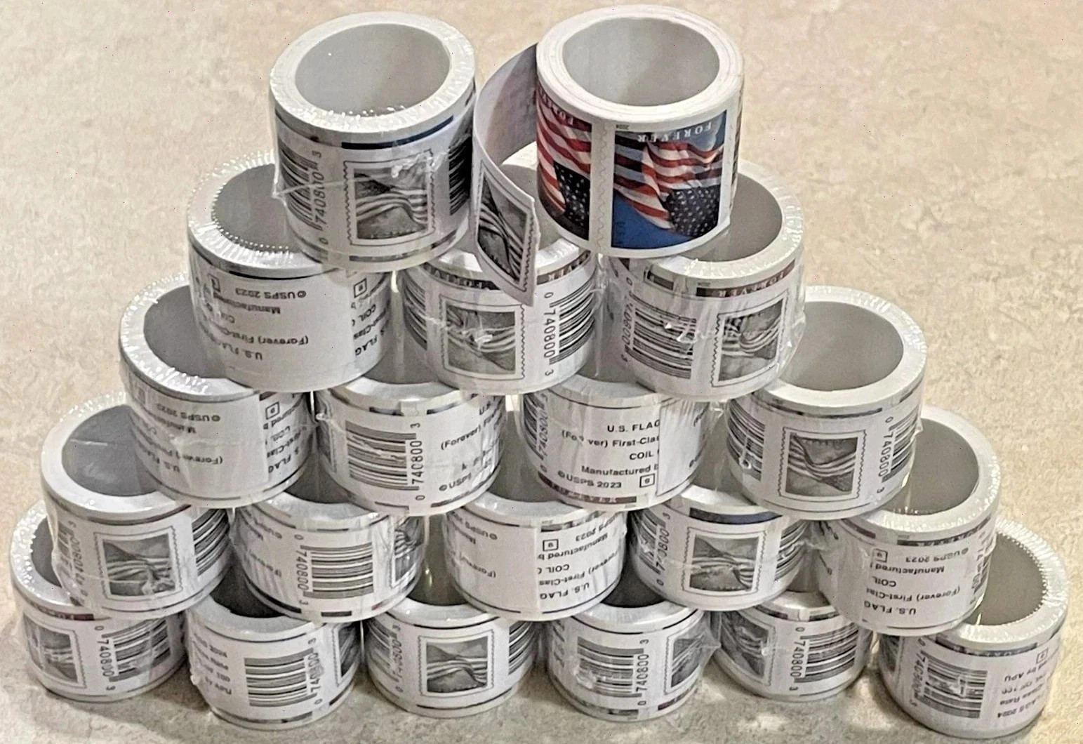 20 Rolls of 100 USPS Postage Stamps, Totaling 2000 Pieces 2024 US FAST SHIPPING