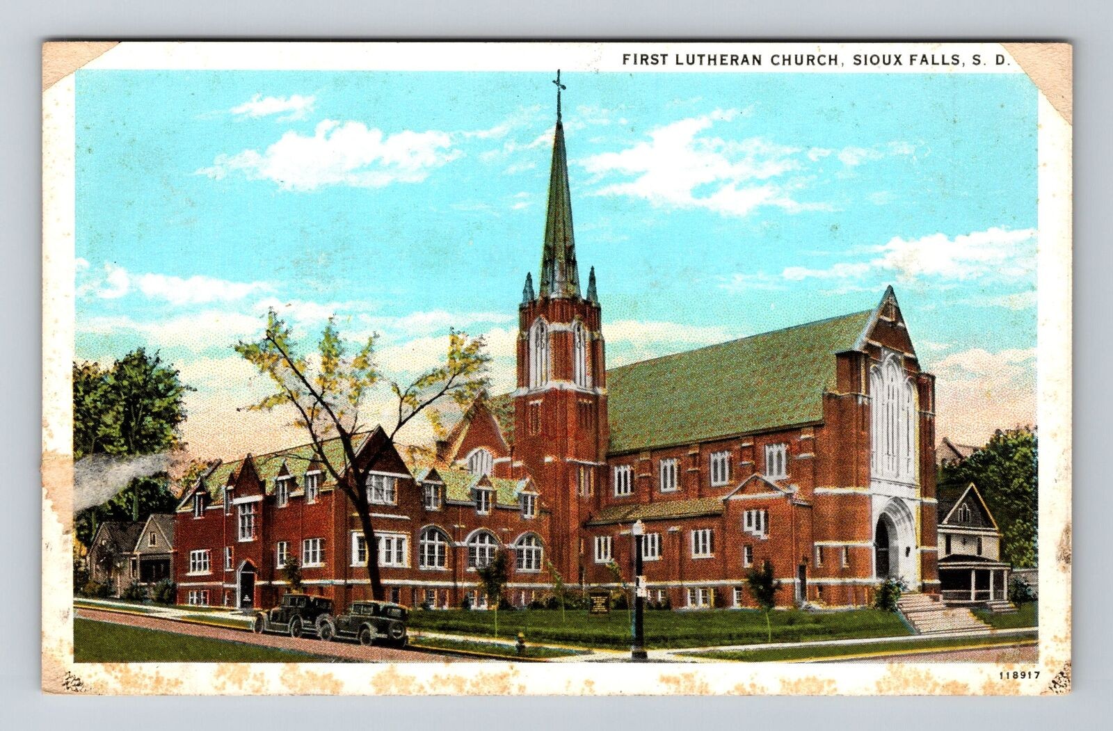 Sioux Falls SD-South Dakota, First Lutheran Church, Vintage Postcard