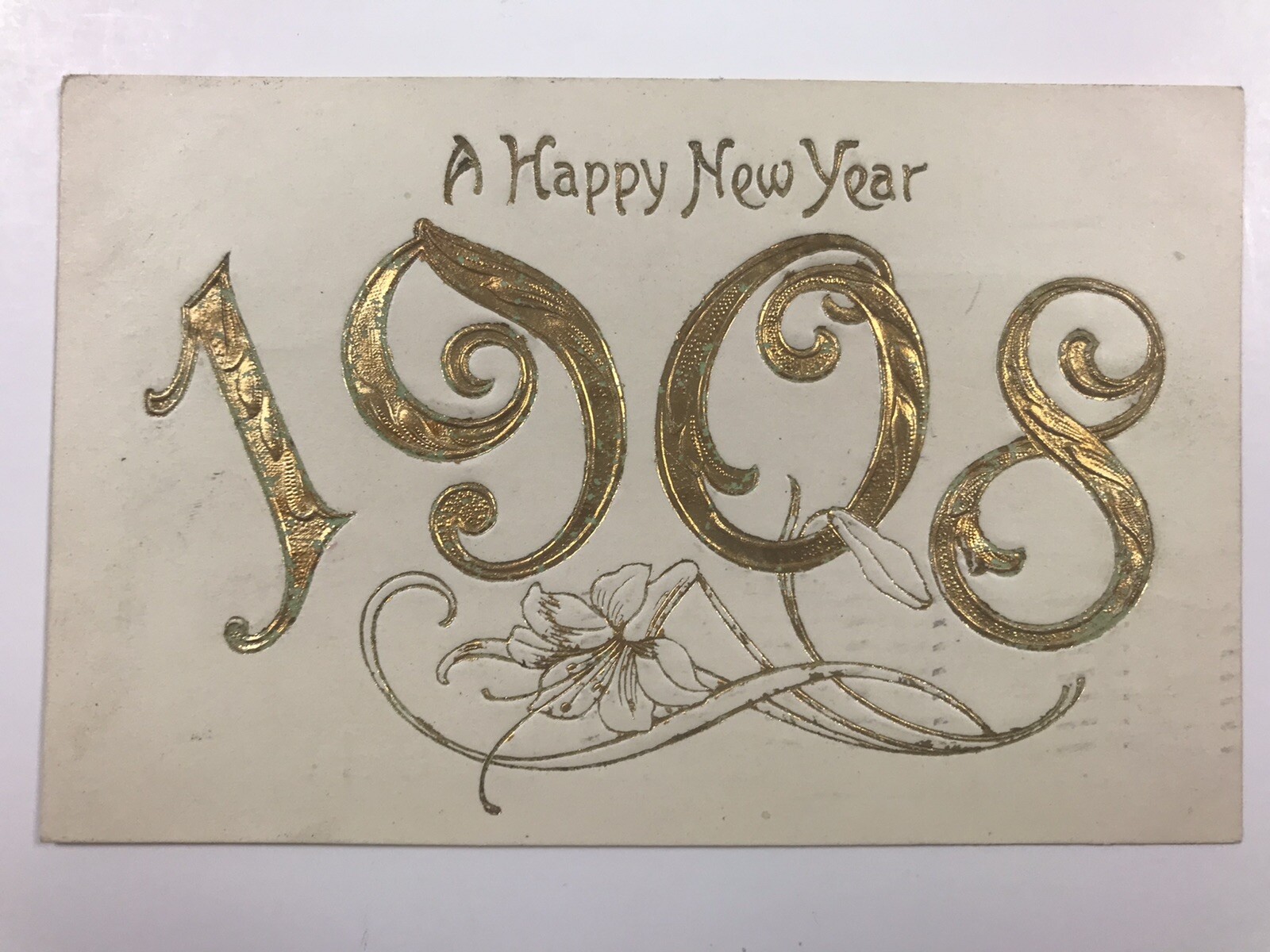 vintage 1907 a happy new year divided back post card